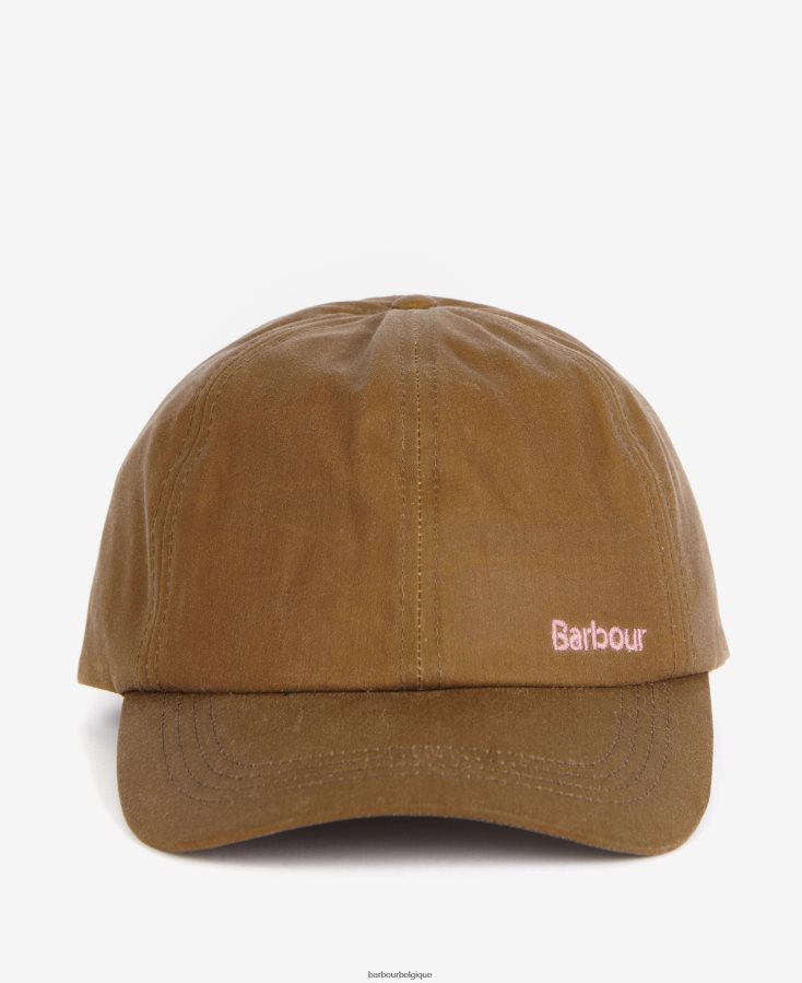 accessoires Barbour casquette de sport cirée belsay sable femmes T2L6ZP2437