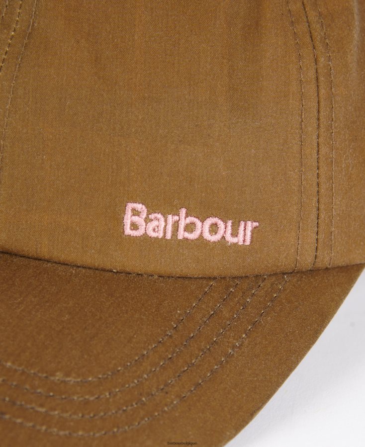 accessoires Barbour casquette de sport cirée belsay sable femmes T2L6ZP2437