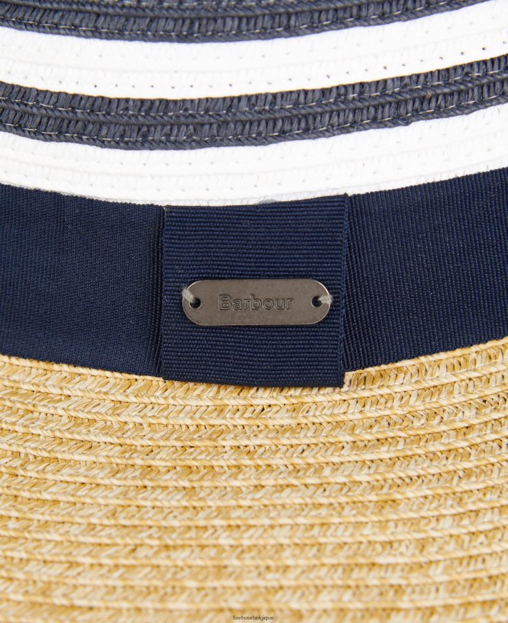 accessoires Barbour chapeau fédora kenmore marine/écru femmes T2L6ZP2428