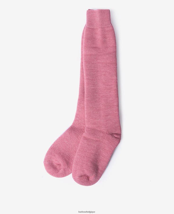accessoires Barbour chaussettes hautes wellington framboise femmes T2L6ZP2465