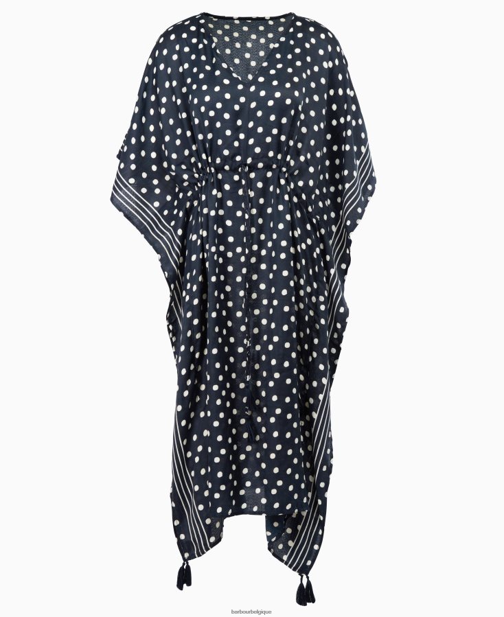 accessoires Barbour caftan de plage à pois marine classique femmes T2L6ZP2460