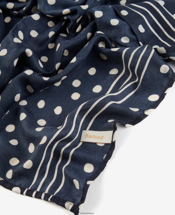 accessoires Barbour caftan de plage à pois marine classique femmes T2L6ZP2460