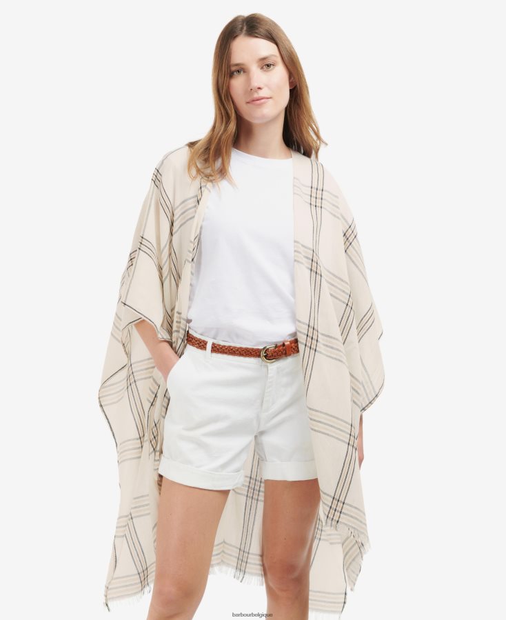 accessoires Barbour écharpe à carreaux jade murmure blanc femmes T2L6ZP2445