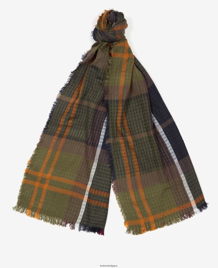 accessoires Barbour enveloppe de tartan de foi trench/marine femmes T2L6ZP2450