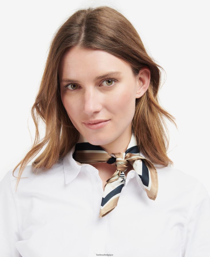 accessoires Barbour foulard carré à carreaux stanton trench/marine femmes T2L6ZP2462