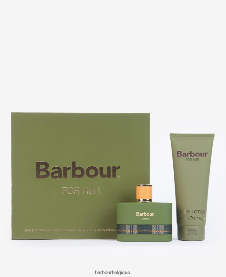 accessoires Barbour pour elle coffret cadeau duo de parfums des fêtes vert classique femmes T2L6ZP2414