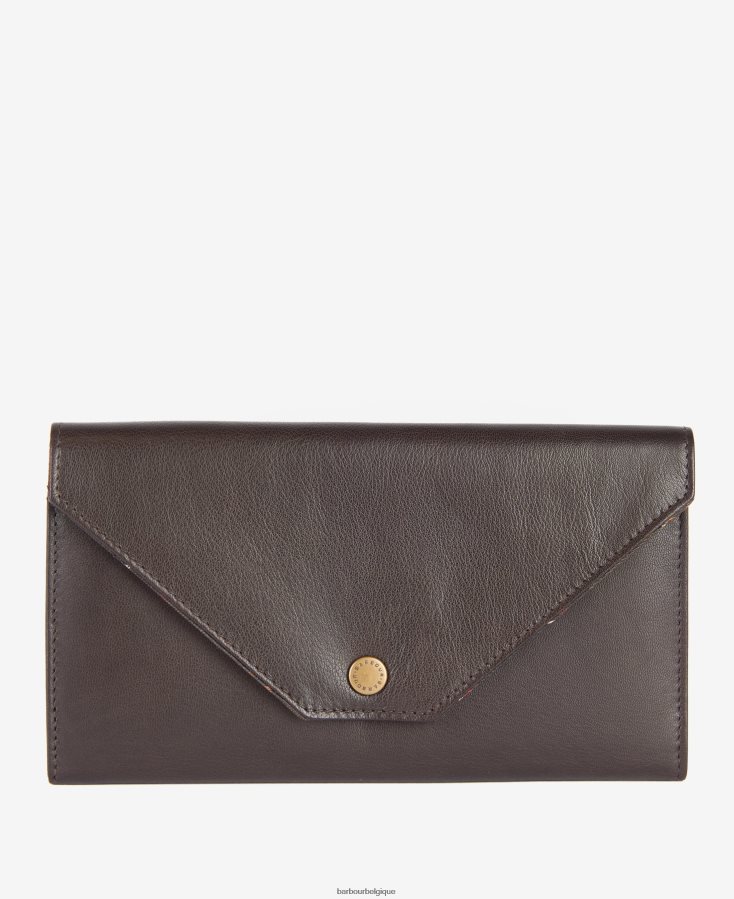 accessoires Barbour bourse de voyage en cuir brun femmes T2L6ZP2398