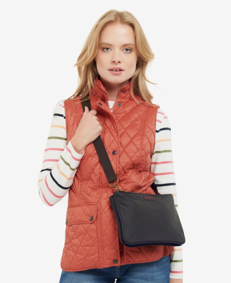 accessoires Barbour sac à bandoulière double zip ella olive femmes T2L6ZP2400