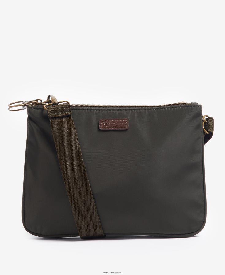 accessoires Barbour sac à bandoulière double zip ella olive femmes T2L6ZP2400