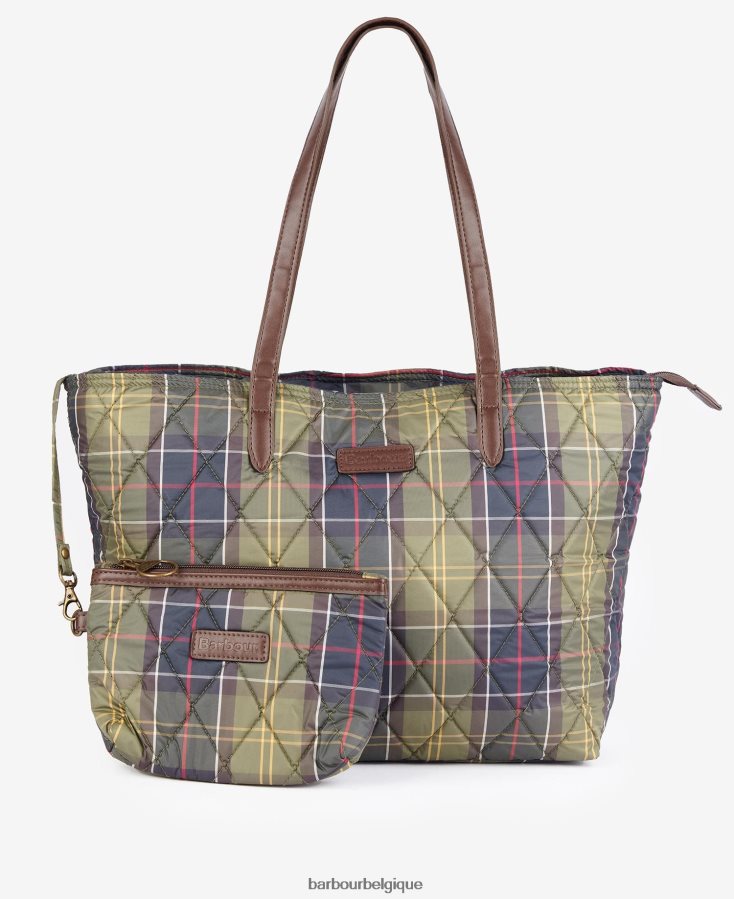 accessoires Barbour sac fourre-tout en tartan matelassé wetherham tartan classique femmes T2L6ZP2407