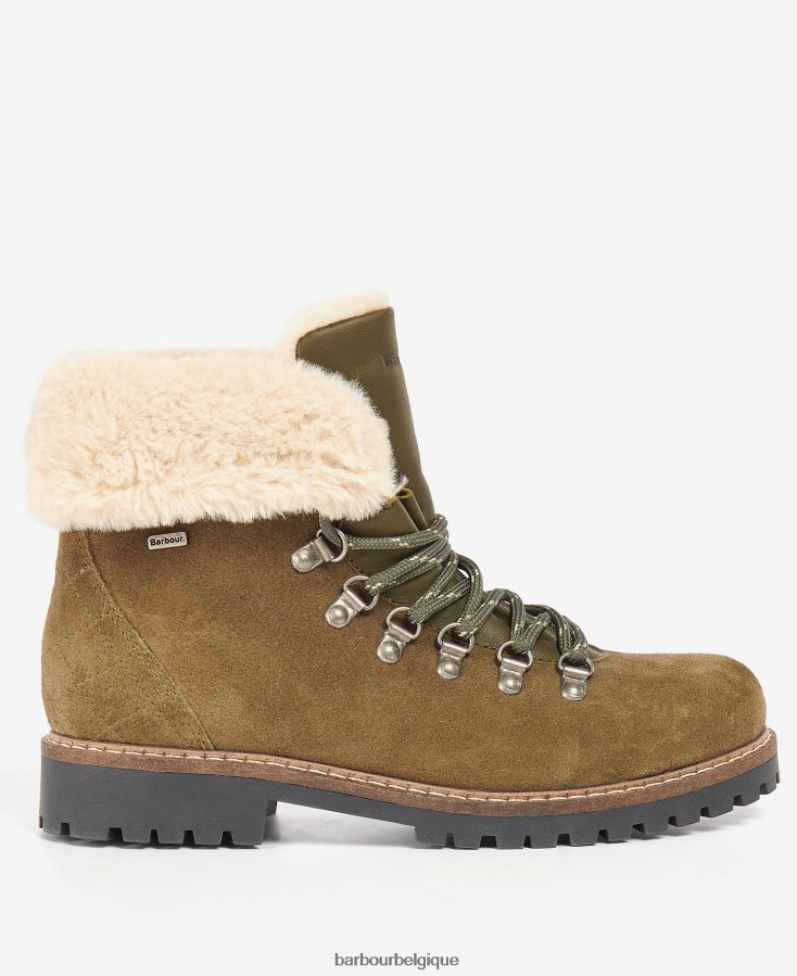 chaussure Barbour bottes cachemire kaki femmes T2L6ZP2080