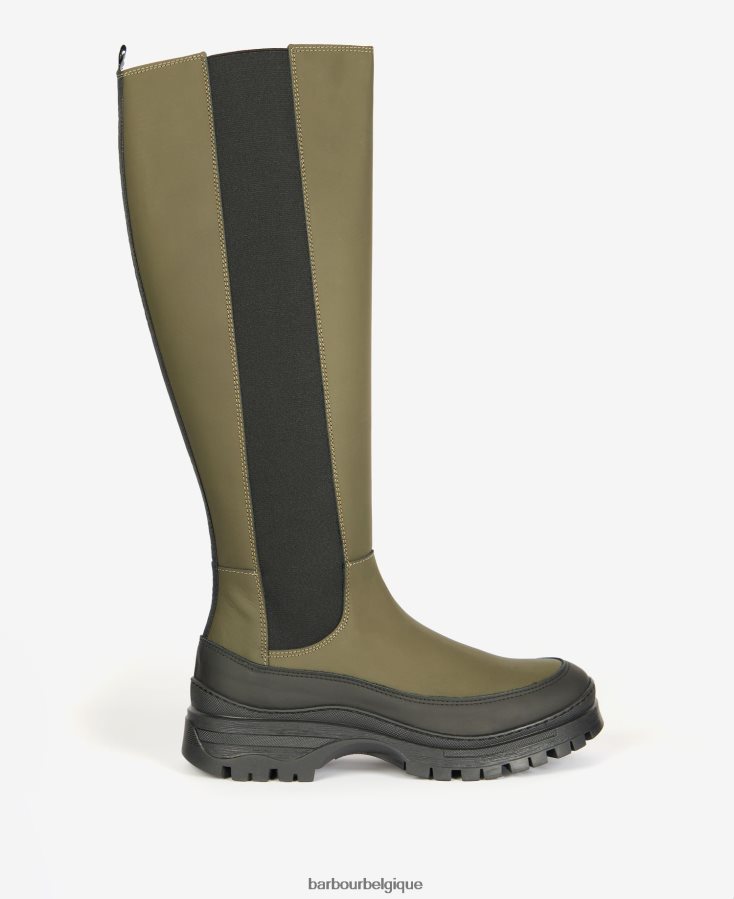 chaussure Barbour bottes de podium kaki sombre femmes T2L6ZP2063