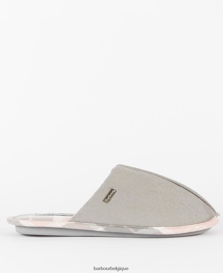 chaussure Barbour pantoufles simone gris femmes T2L6ZP2046