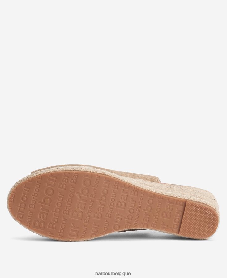 chaussure Barbour espadrilles compensées à bout ouvert nadia Cognac femmes T2L6ZP2090