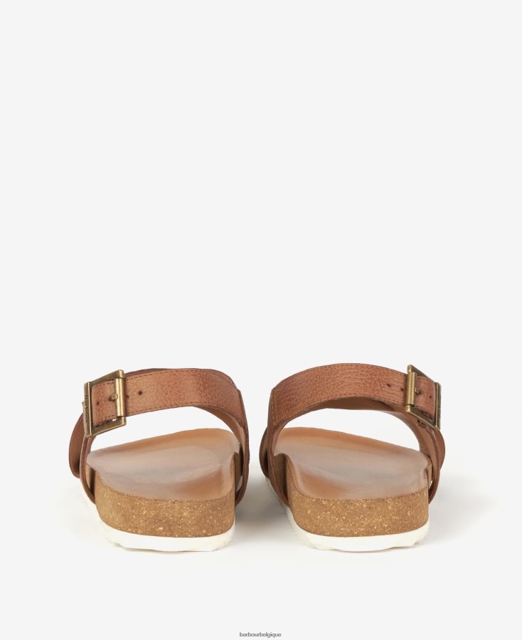 chaussure Barbour sandales à brides croisées rochelle Cognac femmes T2L6ZP2123
