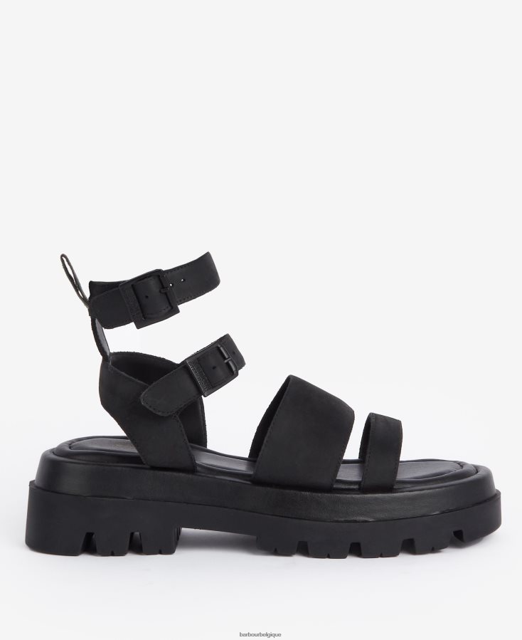 chaussure Barbour sandales logan noir classique femmes T2L6ZP2122