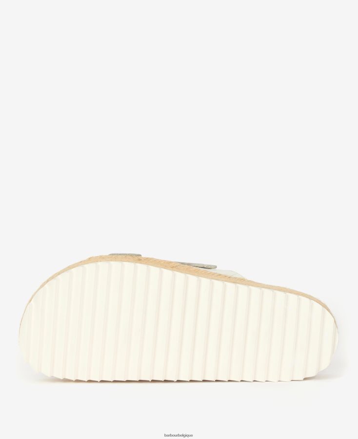 chaussure Barbour sandales matelassées à diamants pamela blanc classique femmes T2L6ZP2120