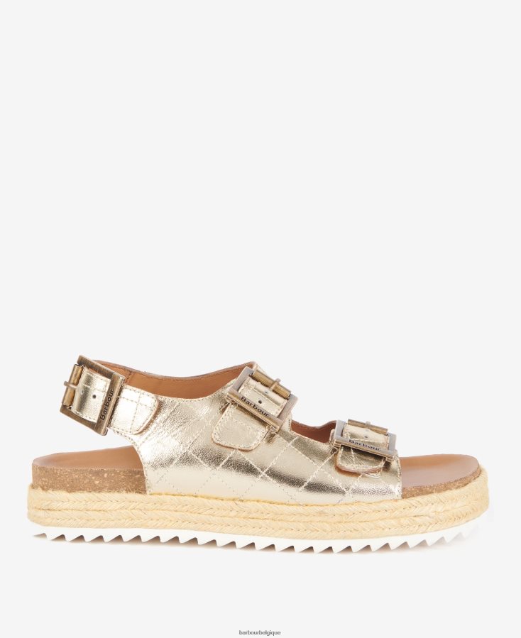 chaussure Barbour sandales à plateforme helena or métallique femmes T2L6ZP2110