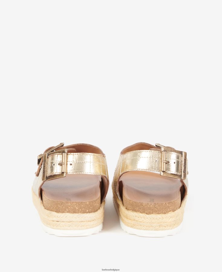 chaussure Barbour sandales à plateforme helena or métallique femmes T2L6ZP2110
