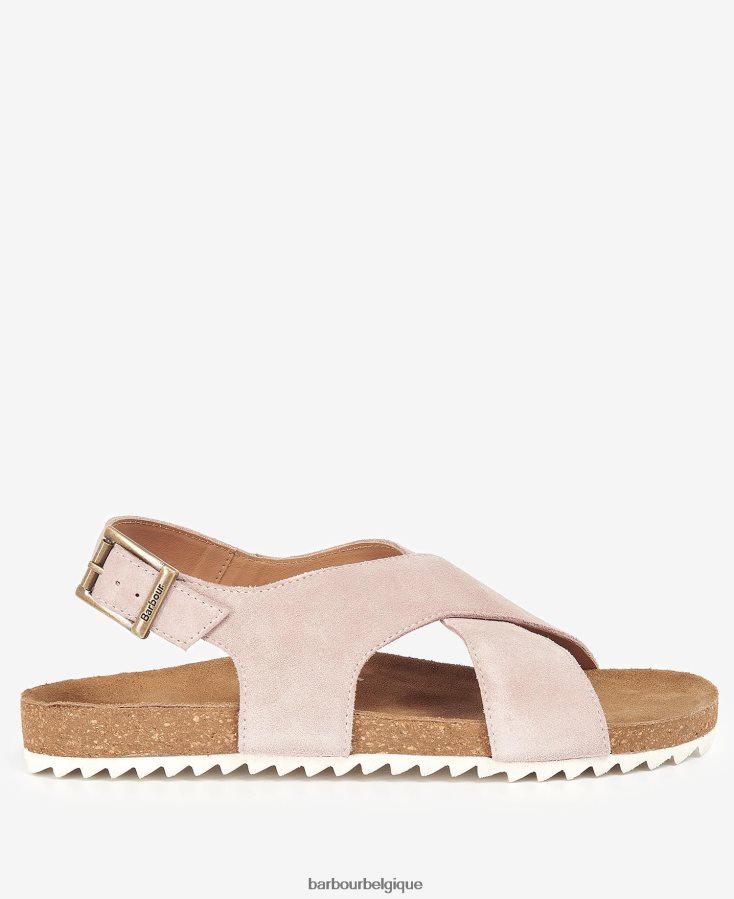 chaussure Barbour sandales rochelle daim pivoine argenté femmes T2L6ZP2100