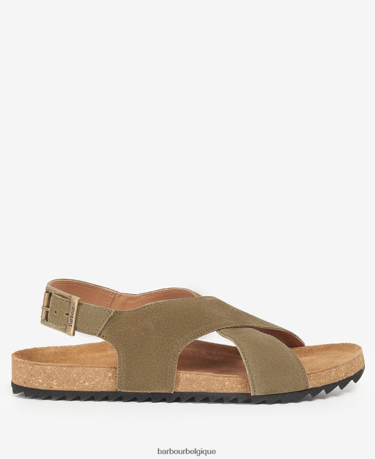 chaussure Barbour sandales rochelle daim pivoine argenté femmes T2L6ZP2119