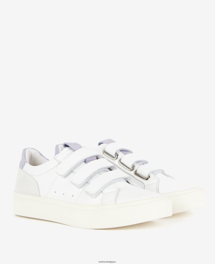 chaussure Barbour baskets à triple bride georgie blanc/lavande femmes T2L6ZP2127