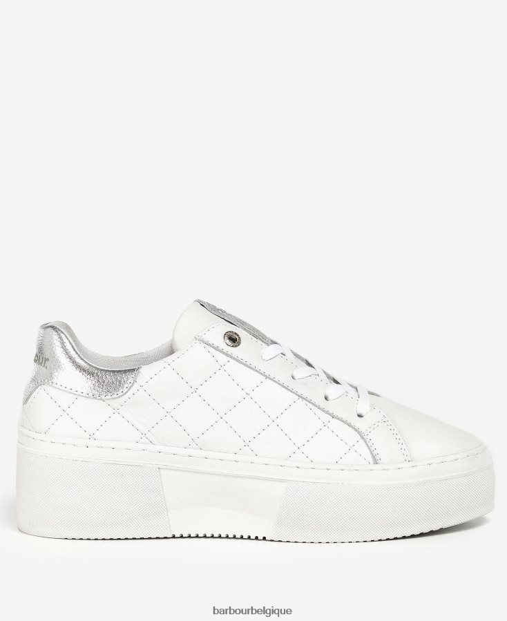 chaussure Barbour darla formateurs pivoine blanche/argentée femmes T2L6ZP2125