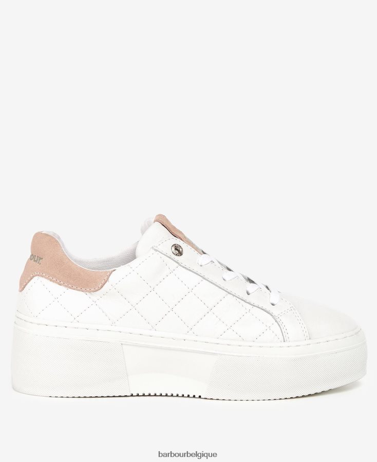 chaussure Barbour darla formateurs pivoine blanche/argentée femmes T2L6ZP2126