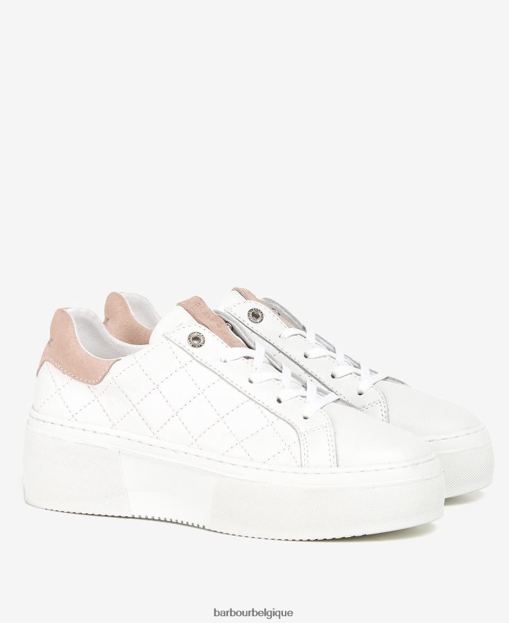 chaussure Barbour darla formateurs pivoine blanche/argentée femmes T2L6ZP2126