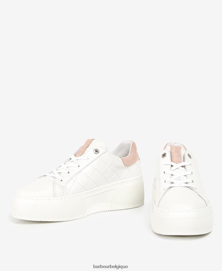 chaussure Barbour darla formateurs pivoine blanche/argentée femmes T2L6ZP2126