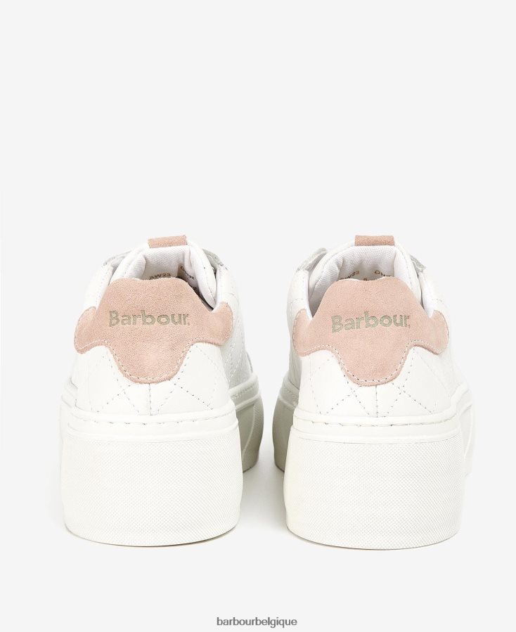 chaussure Barbour darla formateurs pivoine blanche/argentée femmes T2L6ZP2126