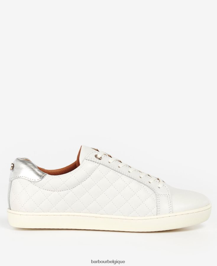 chaussure Barbour formateurs cosmo cuir métallisé argent femmes T2L6ZP2130