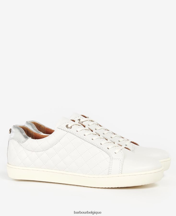 chaussure Barbour formateurs cosmo cuir métallisé argent femmes T2L6ZP2130