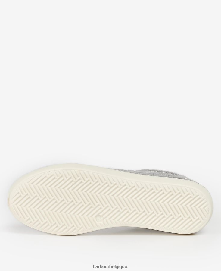 chaussure Barbour formateurs cosmo cuir métallisé argent femmes T2L6ZP2131