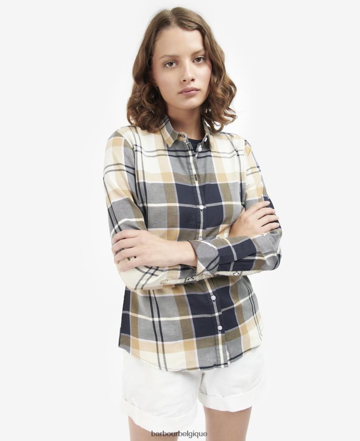 vêtements Barbour chemise bredon tartan de peuplier femmes T2L6ZP1626
