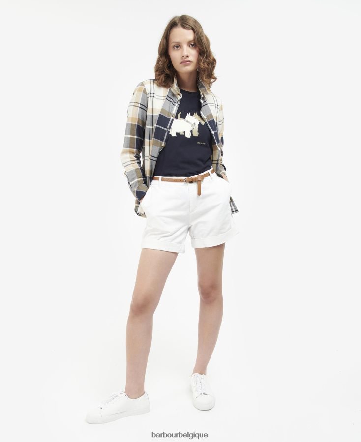 vêtements Barbour chemise bredon tartan de peuplier femmes T2L6ZP1626