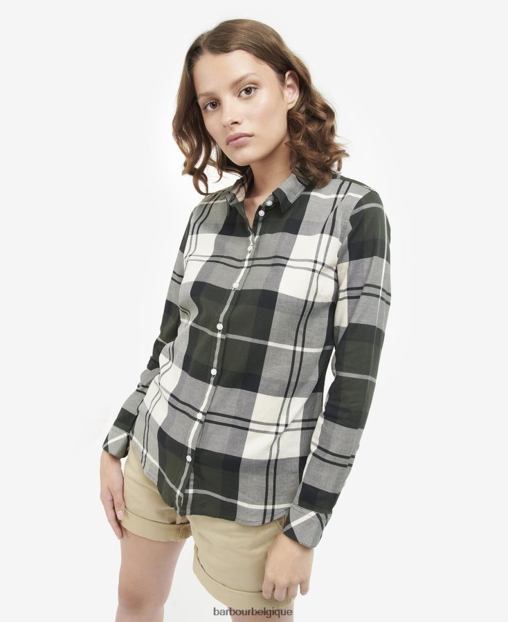 vêtements Barbour chemise bredon tartan de peuplier femmes T2L6ZP1629