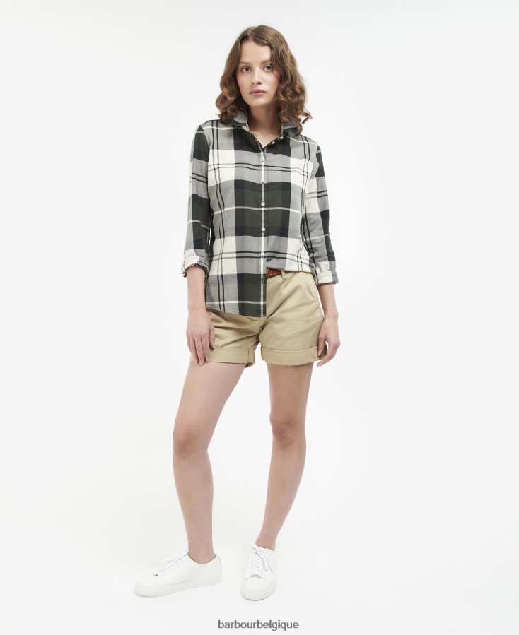 vêtements Barbour chemise bredon tartan de peuplier femmes T2L6ZP1629