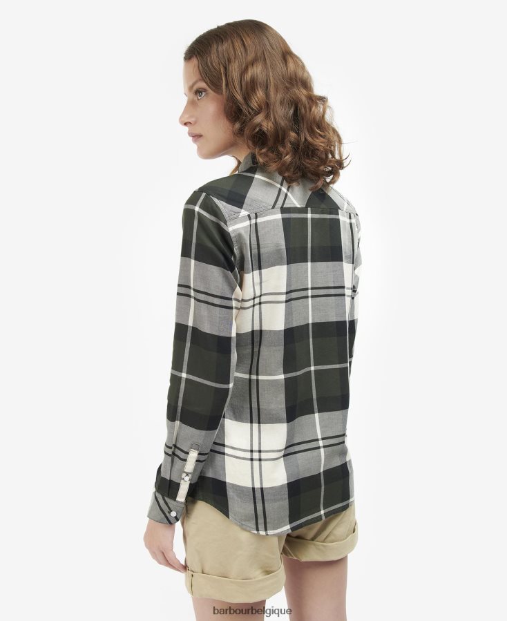 vêtements Barbour chemise bredon tartan de peuplier femmes T2L6ZP1629