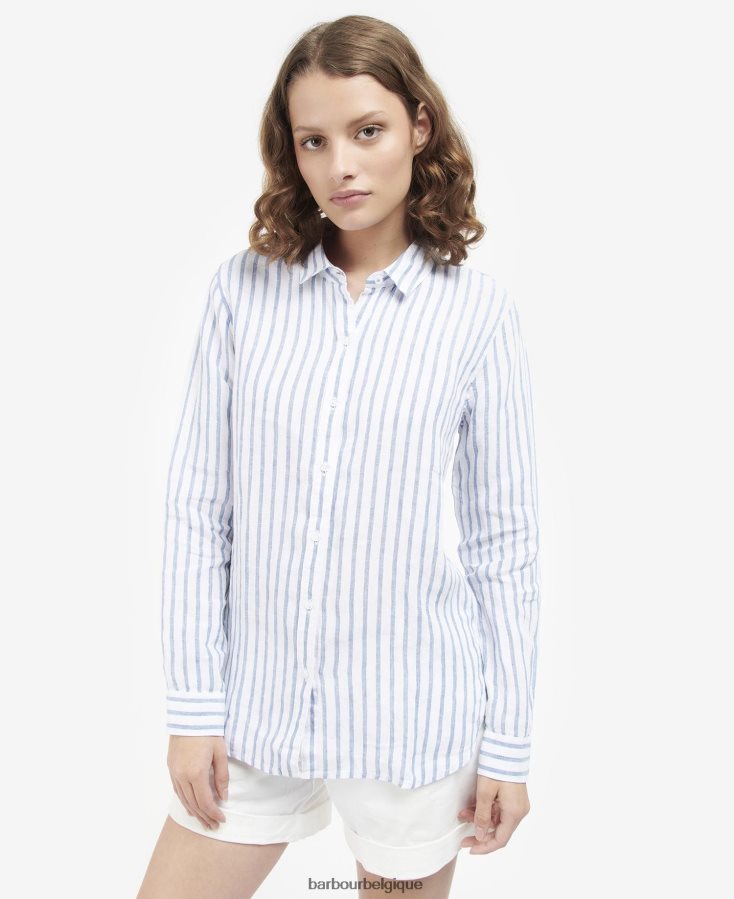 vêtements Barbour chemise marine poinçon rose femmes T2L6ZP1638