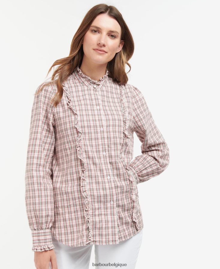 vêtements Barbour chemise rose des champs chèque multiple femmes T2L6ZP1625