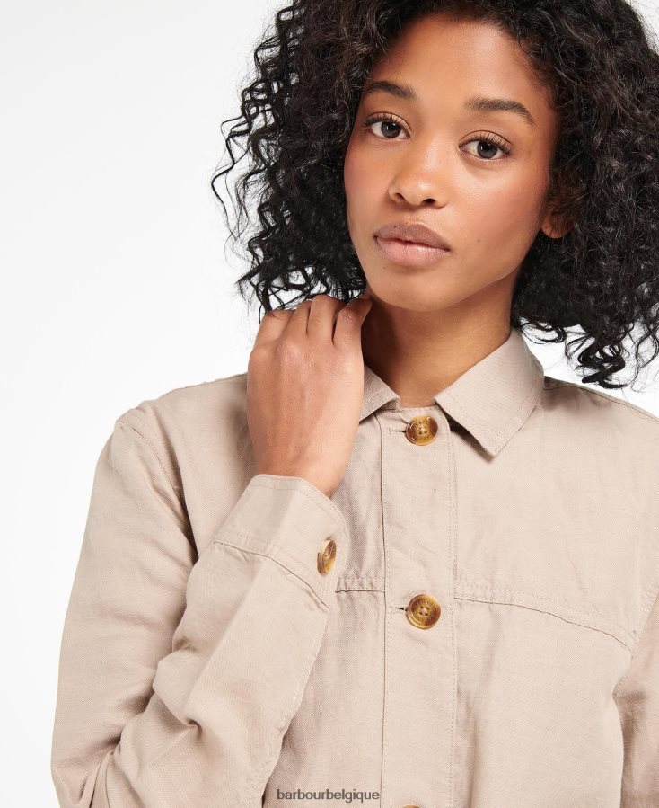 vêtements Barbour surchemise greta bois de hêtre femmes T2L6ZP1606