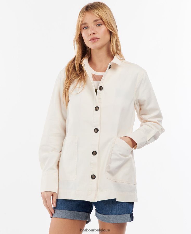 vêtements Barbour surchemise lyndale écru femmes T2L6ZP1645