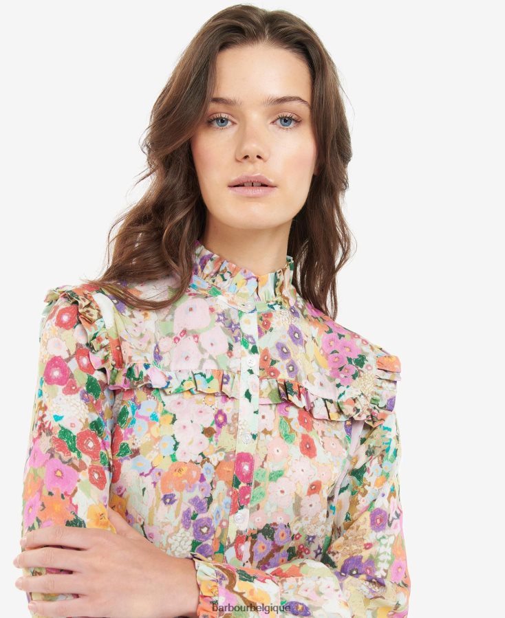 vêtements Barbour x House of Hackney chemise balcome roses trémières printemps femmes T2L6ZP1635