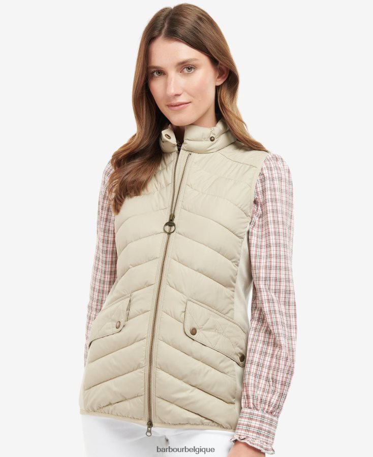 vêtements Barbour gilet de cavalerie stretch sable clair/marne sable clair femmes T2L6ZP1552