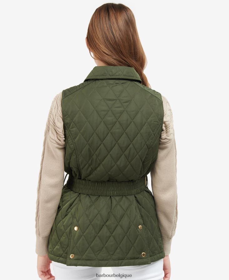 vêtements Barbour gilet de défense ceinturé sable clair/robe femmes T2L6ZP1556