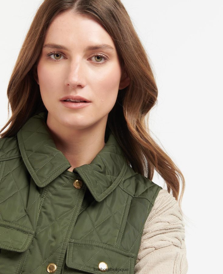 vêtements Barbour gilet de défense ceinturé sable clair/robe femmes T2L6ZP1556