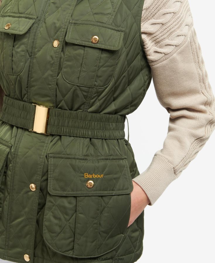 vêtements Barbour gilet de défense ceinturé sable clair/robe femmes T2L6ZP1556
