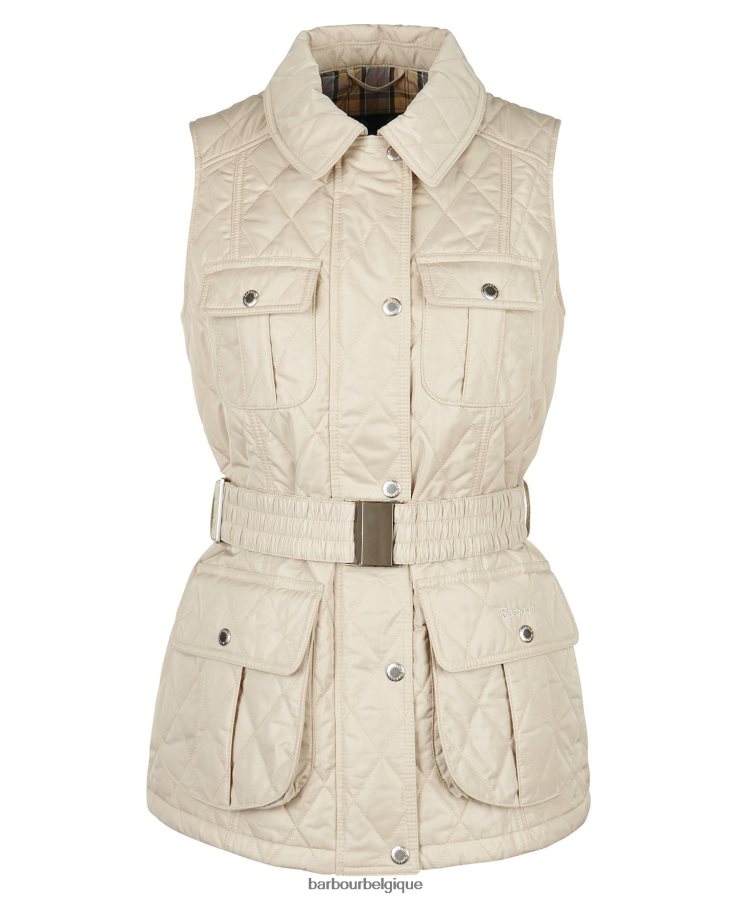 vêtements Barbour gilet de défense ceinturé sable clair/robe femmes T2L6ZP1567