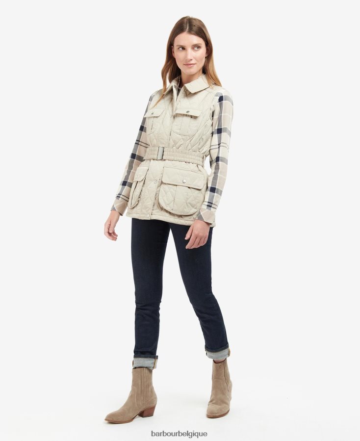 vêtements Barbour gilet de défense ceinturé sable clair/robe femmes T2L6ZP1567